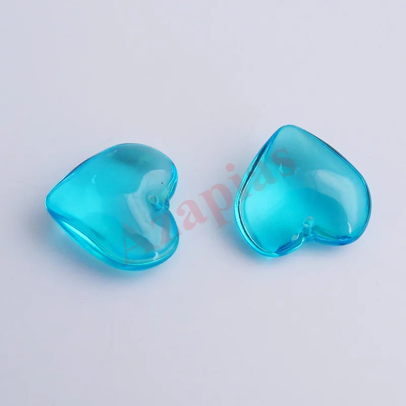 12pcs Wholesale AAA Top Quality 35mm Crystal Heart Love Pendant Mill Finish Light Azure Earrings Jewelry Necklace Free Shipping