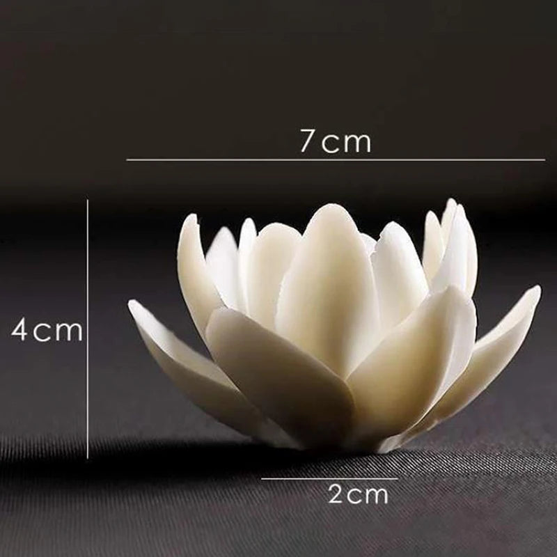 New 1PC Ceramic White Lotus Incense Burner Sandal Wood Incense Burner Ornaments Home Incense Stick Holder Aromatherapy