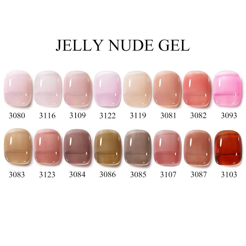 NAILCO 2PCS Jelly Color Gel Polish Set 15ml Semi-transparent Pink Nude Clear Color DIY Nail Art Gel Varnish Soak Off UV LED Gel