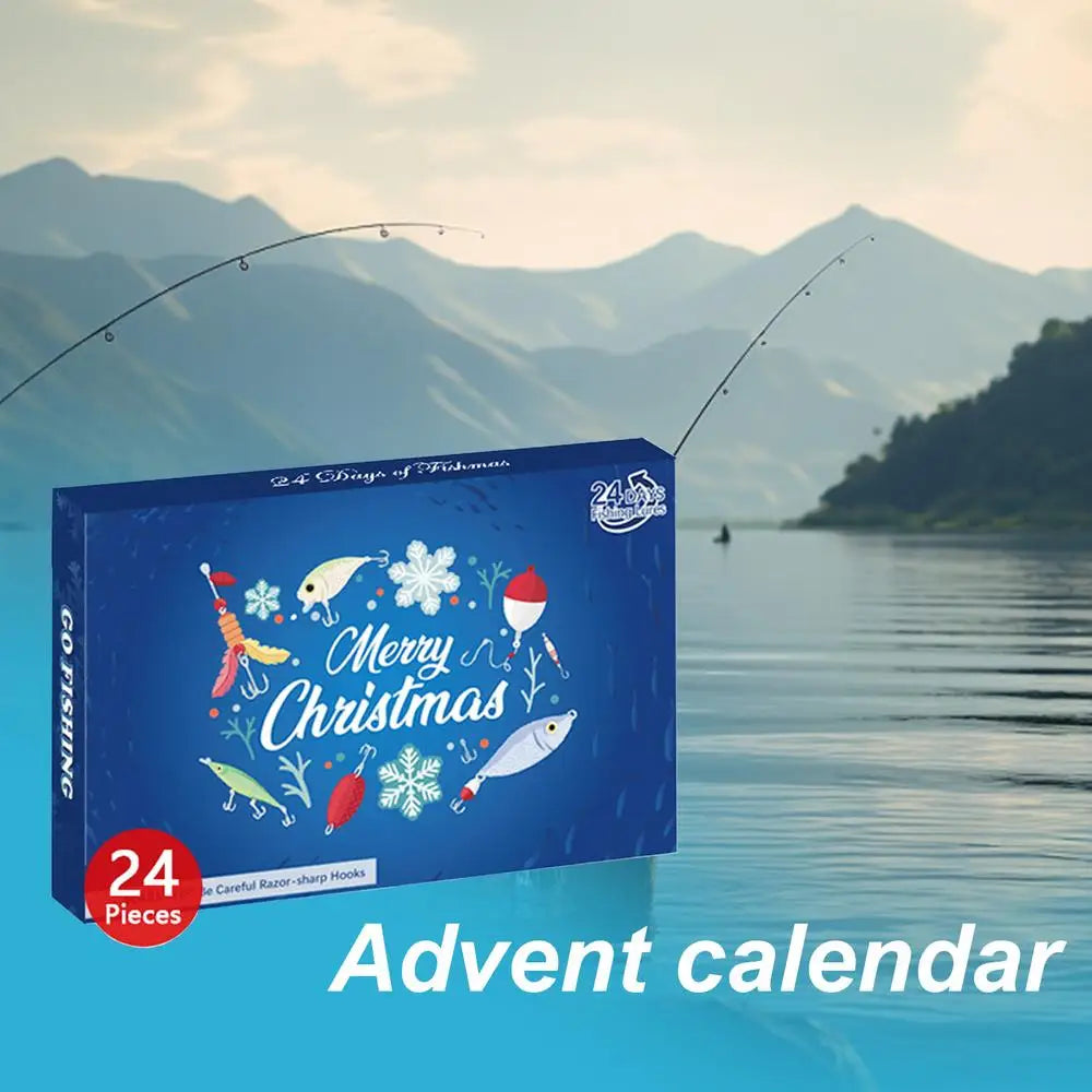 Advent Calendar Fishing Tackle Set 24X Christmas Countdown Calendar With Fishing Lures Set Christmas Fishing Countdown Calendar