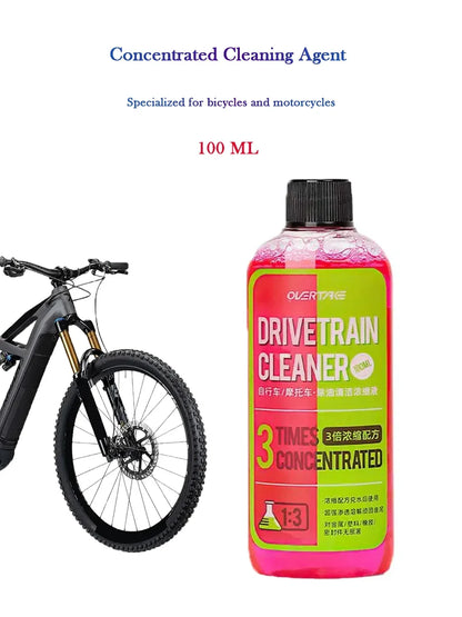 100ML Concentrated Bicycle Chain Cleaning Agent,Motorcycle Bike Drivetrain Cleaner Degreaser Mountain bike maintenance tools