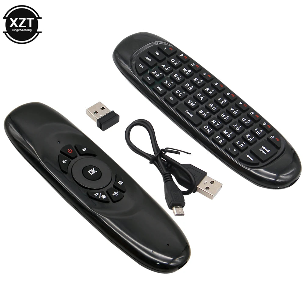 C120 Mini Wireless Flight Mouse Universal Remote Control Keyboard Remote Control USB Receiver Backlight Remote Control Black