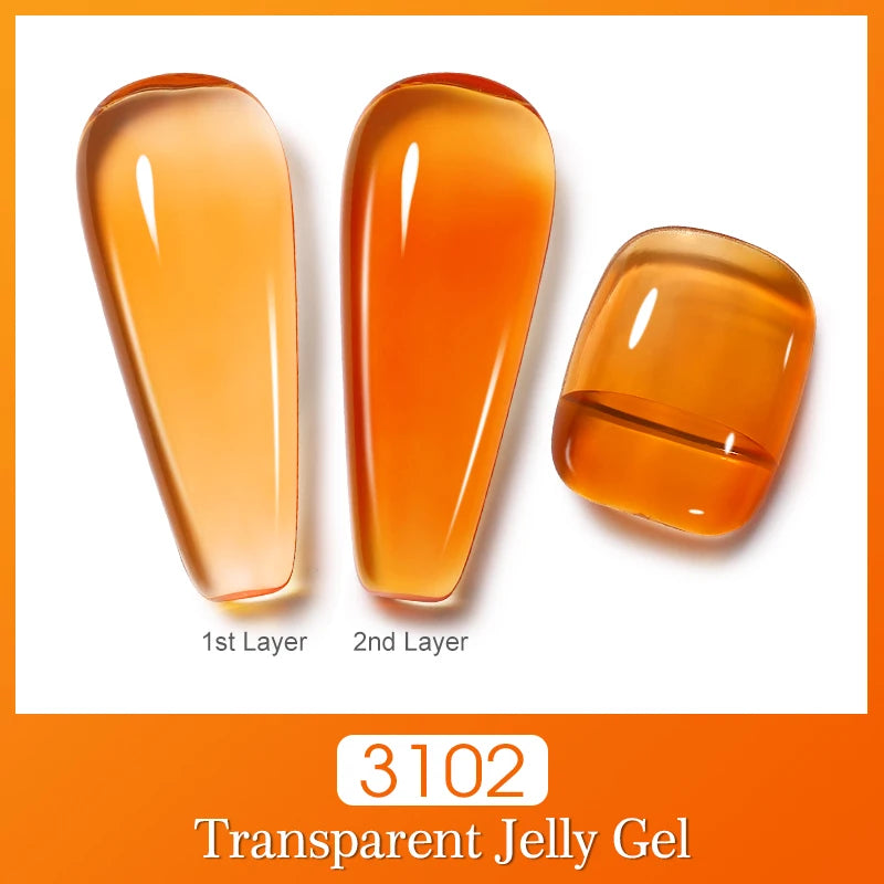 NAILCO 2PCS Jelly Color Gel Polish Set 15ml Semi-transparent Pink Nude Clear Color DIY Nail Art Gel Varnish Soak Off UV LED Gel