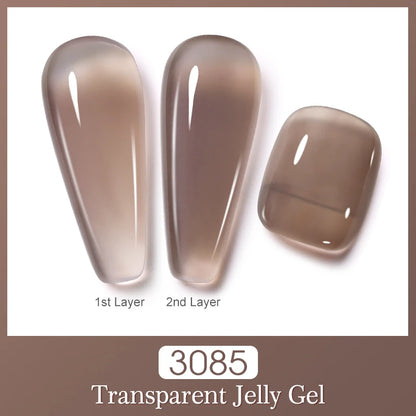 NAILCO 2PCS Jelly Color Gel Polish Set 15ml Semi-transparent Pink Nude Clear Color DIY Nail Art Gel Varnish Soak Off UV LED Gel