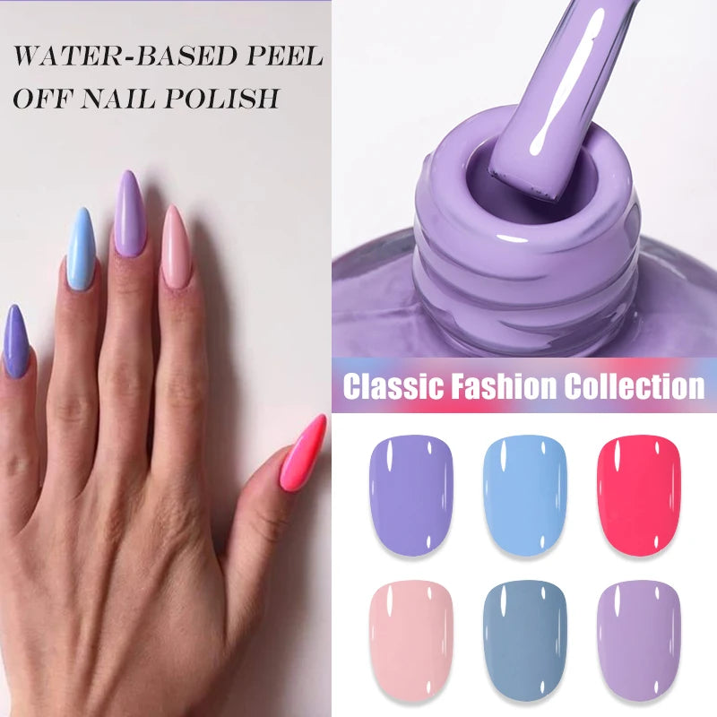 10ml Water-Based Peel Off Nail Gel Polish No Need Lamp 40 Colors Classic Fashion Nail Supplies Varnish Nail Art For Manicure DIY