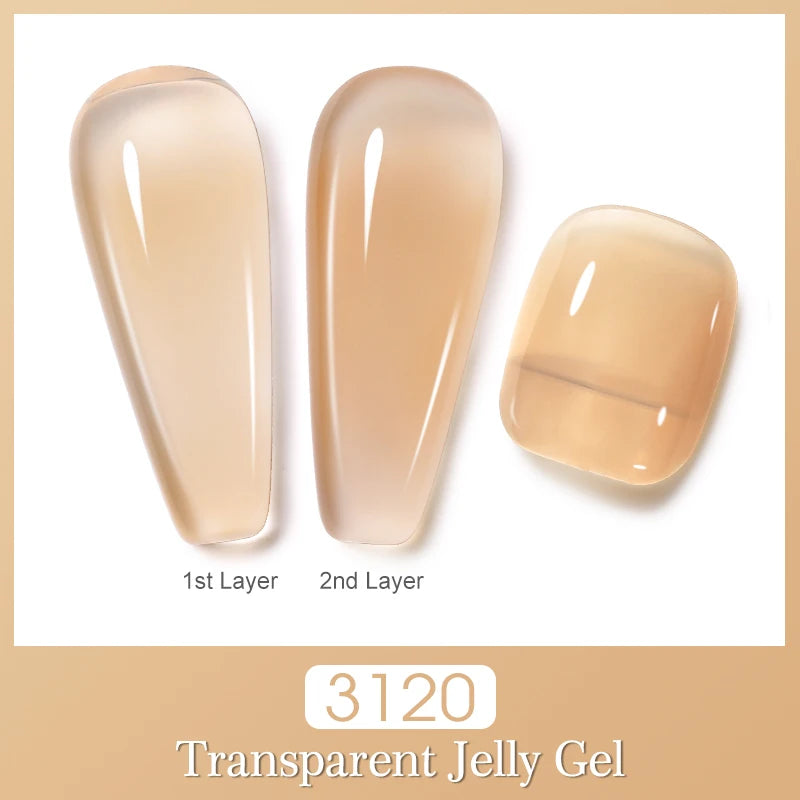 NAILCO 2PCS Jelly Color Gel Polish Set 15ml Semi-transparent Pink Nude Clear Color DIY Nail Art Gel Varnish Soak Off UV LED Gel