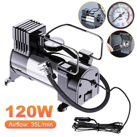 DC12V Automotive Inflation Pump Portable Dual Purpose Heavy Duty 150PSI Car Tyre Inflator Cylinder Power System Air Compressors