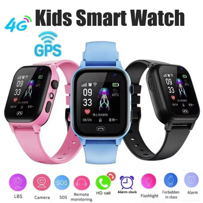 4G Kids Smartwatch Wifi SOS GPS Location Video Call Analogue Card Waterproof Watch Camera Boys Girls Upgrade New Watch New 2024