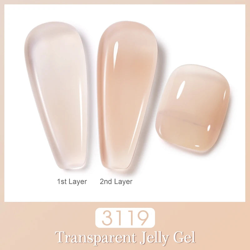 NAILCO 2PCS Jelly Color Gel Polish Set 15ml Semi-transparent Pink Nude Clear Color DIY Nail Art Gel Varnish Soak Off UV LED Gel