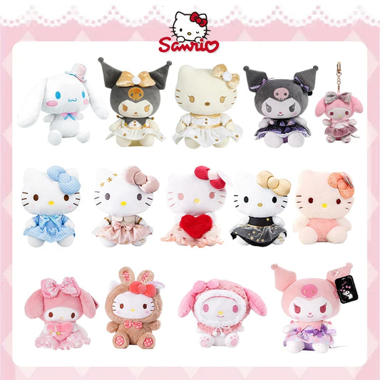 Sanrio Hello Kitty Kuromi Melody Cinnamoroll Set Series Plush Toy Cartoon & Cute Children's Toy Soft And Comfortable Doll Gift