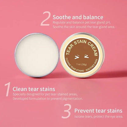 Tear Stain Remover Balm 30g Dog Eye Stain Remover Eyes Wipe Cream for Dogs and Cats Eye Care Gently Cleanses Restores Sparkling