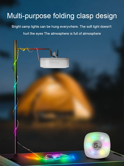 GGbingo LED Strip Light RGB Smart APP Waterproof USB Rechargeable Room Christmas Decoration Portable Camping Atmosphere Lights