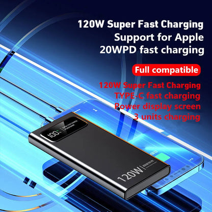 Xiaomi 200000mAh Power Bank 120W Super Fast Charging External Battery Charger PD 20W Power Bank for iPhone 13 14 Pro Samsung