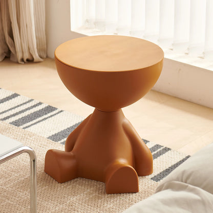 Small flat head coffee table cream style, home living room sofa side table table, round side table