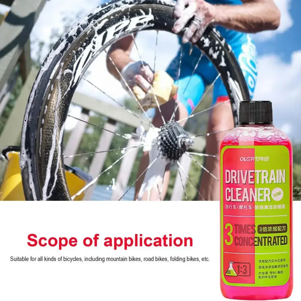 100ML Concentrated Bicycle Chain Cleaning Agent,Motorcycle Bike Drivetrain Cleaner Degreaser Mountain bike maintenance tools