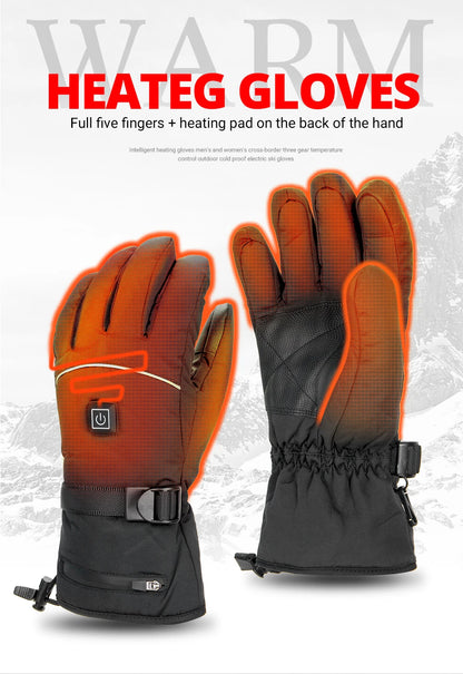 Heated Gloves Skiing Outdoor With Battery Case Non-slip Winter Warm  Heated Gloves Waterproof Gloves Touch Screen Motorcycle