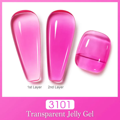 NAILCO 2PCS Jelly Color Gel Polish Set 15ml Semi-transparent Pink Nude Clear Color DIY Nail Art Gel Varnish Soak Off UV LED Gel