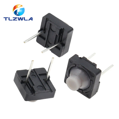 10PCS Touch switch 8*8*5 Pin 5H Silica Gel Silent Button 8*8*5MM Two Feet Pin Conductive Silicone Button switch 2pin 8x8x5 mm