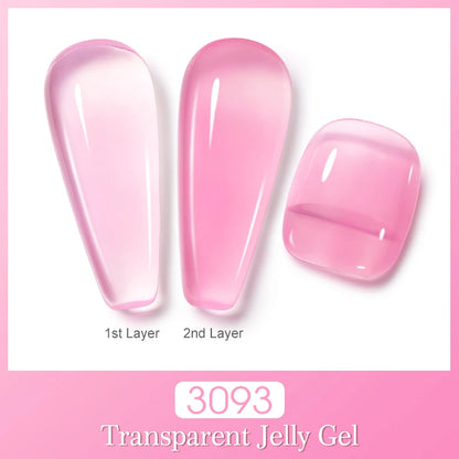 NAILCO 2PCS Jelly Color Gel Polish Set 15ml Semi-transparent Pink Nude Clear Color DIY Nail Art Gel Varnish Soak Off UV LED Gel