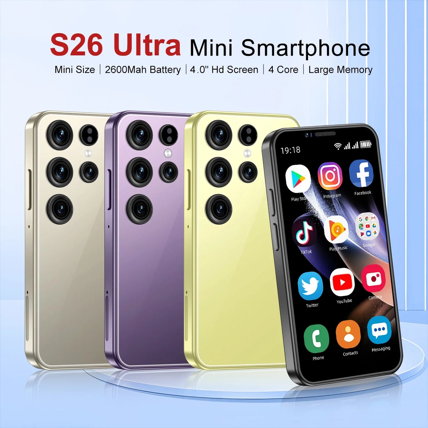 New Mini S26 Ultra mini Phone  4.0 inch,4GB+128GB  Global version Google Play, Smartphone Android 9.0  2600mAh  envios gratis