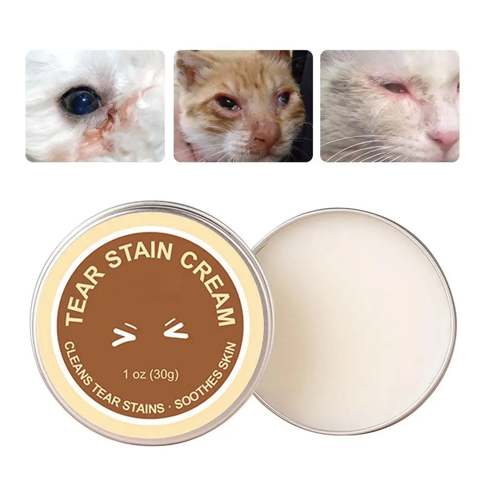 Tear Stain Remover Balm 30g Dog Eye Stain Remover Eyes Wipe Cream for Dogs and Cats Eye Care Gently Cleanses Restores Sparkling