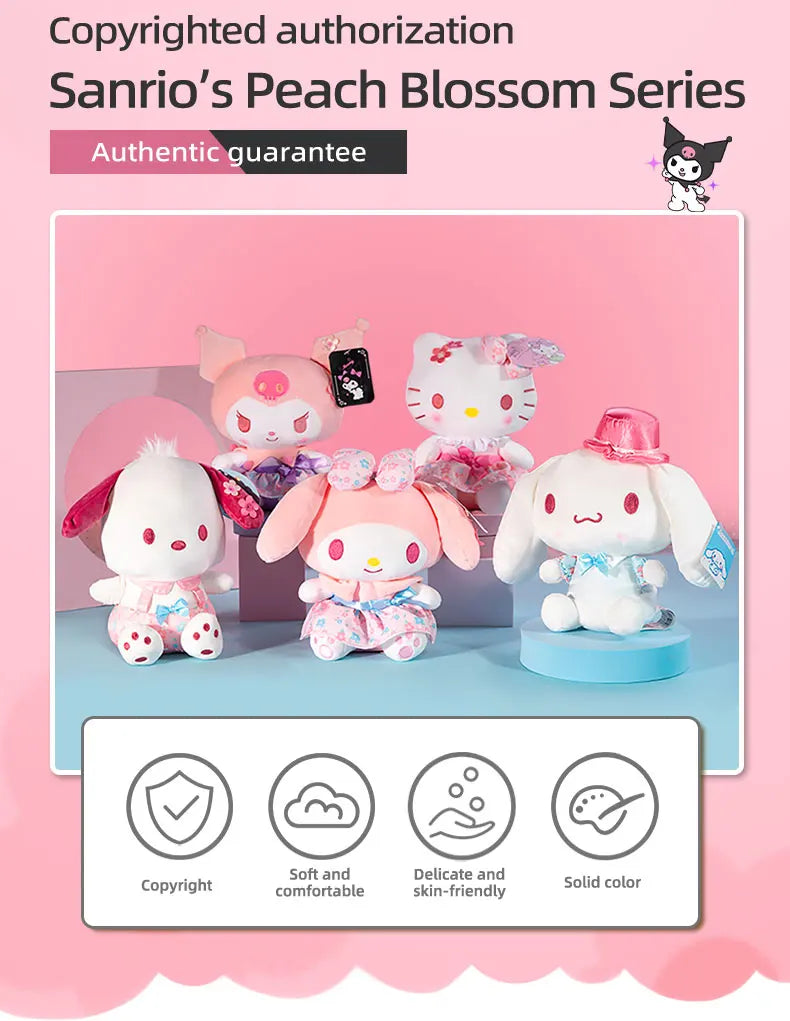 Sanrio Hello Kitty Kuromi Melody Cinnamoroll Set Series Plush Toy Cartoon & Cute Children's Toy Soft And Comfortable Doll Gift