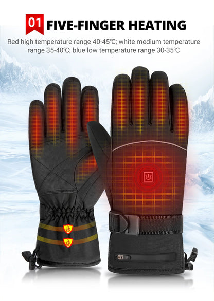 Heated Gloves Skiing Outdoor With Battery Case Non-slip Winter Warm  Heated Gloves Waterproof Gloves Touch Screen Motorcycle