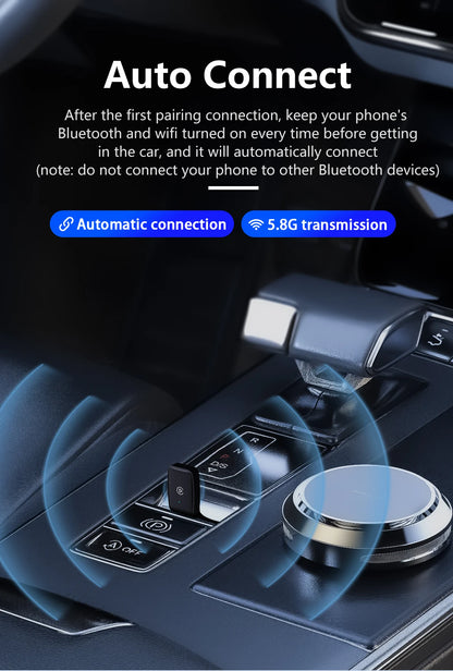 2024 New Wireless Carplay Android Auto Wireless Adapter Smart Dongle 2in 1 5G Wifi&Bluetooth 5 For Wired CP AA Connect Plug&Play