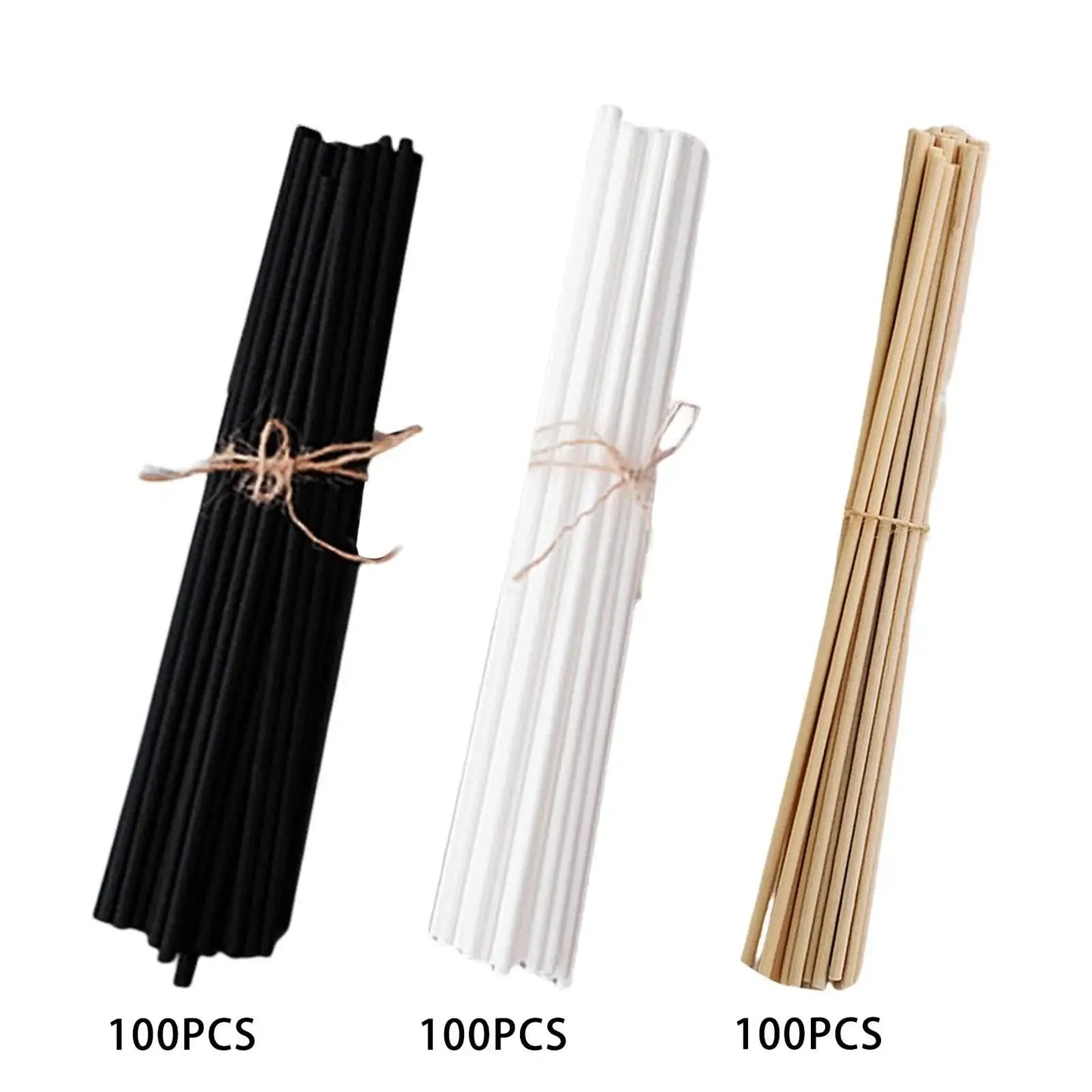 100Pcs Reed Diffuser Sticks Set 3mm 8inch Fiber Reed Diffuser Sticks Fragrance for Bedroom Office Bathroom Home