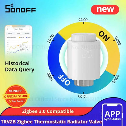 SONOFF  Zigbee TRVZB Thermostatic Radiator Valve Smart Home eWeLink App Remote Control Works with SONOFF ZB Bridge-P/ ZBDongle-P