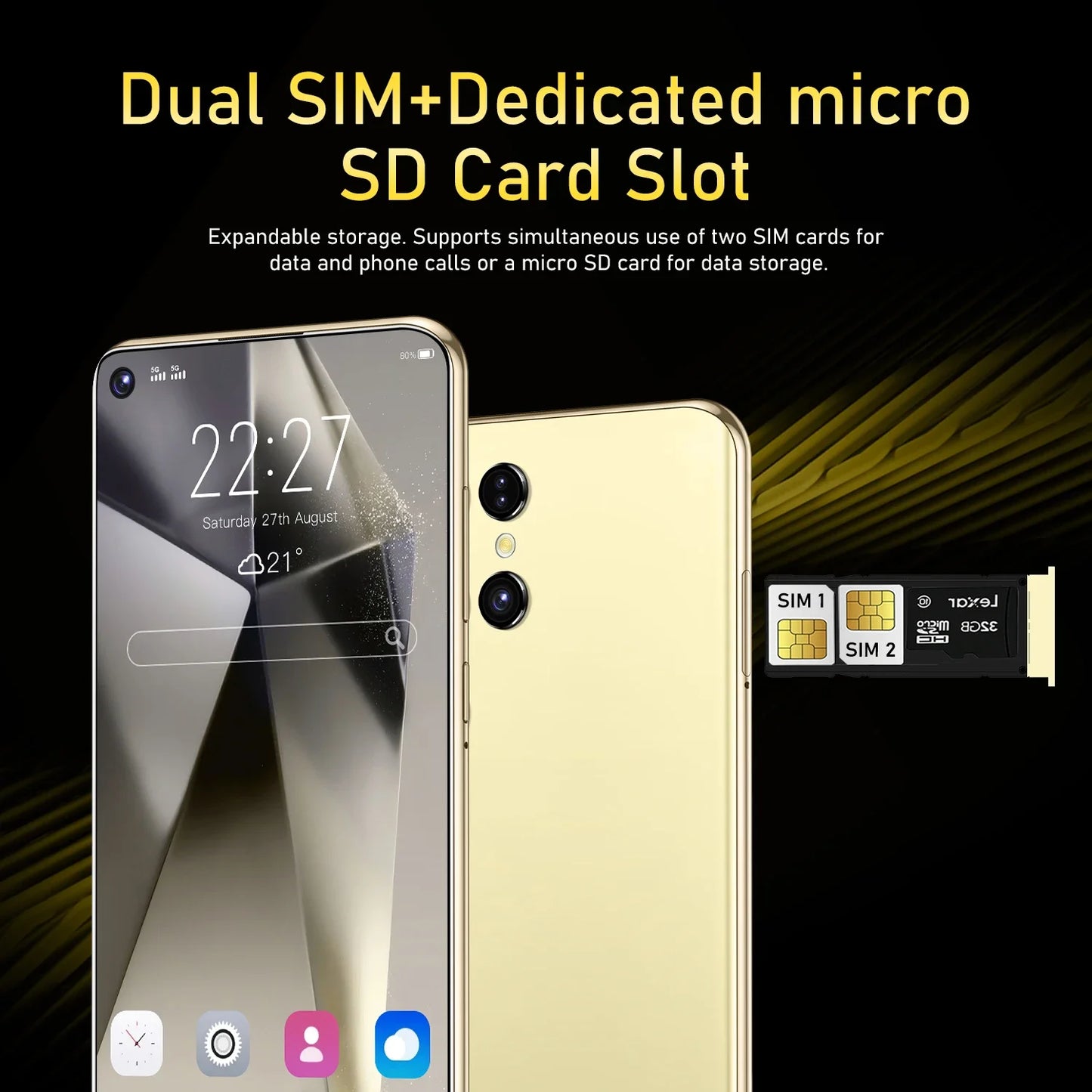 Original S26 Ultra Smartphone 5G 7.3inch HD 22G+2TB Cell Phone Dual SIM Mobile Phones 78+108MP 7800mAh Android 14 Unlocked NFC