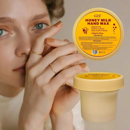 GZE Hand Mask Milk Honey Peel Off Hand Wax Moisturizing Hydrating Nourishing Exfoliating Hand Film Hands Care Paraffin 120g