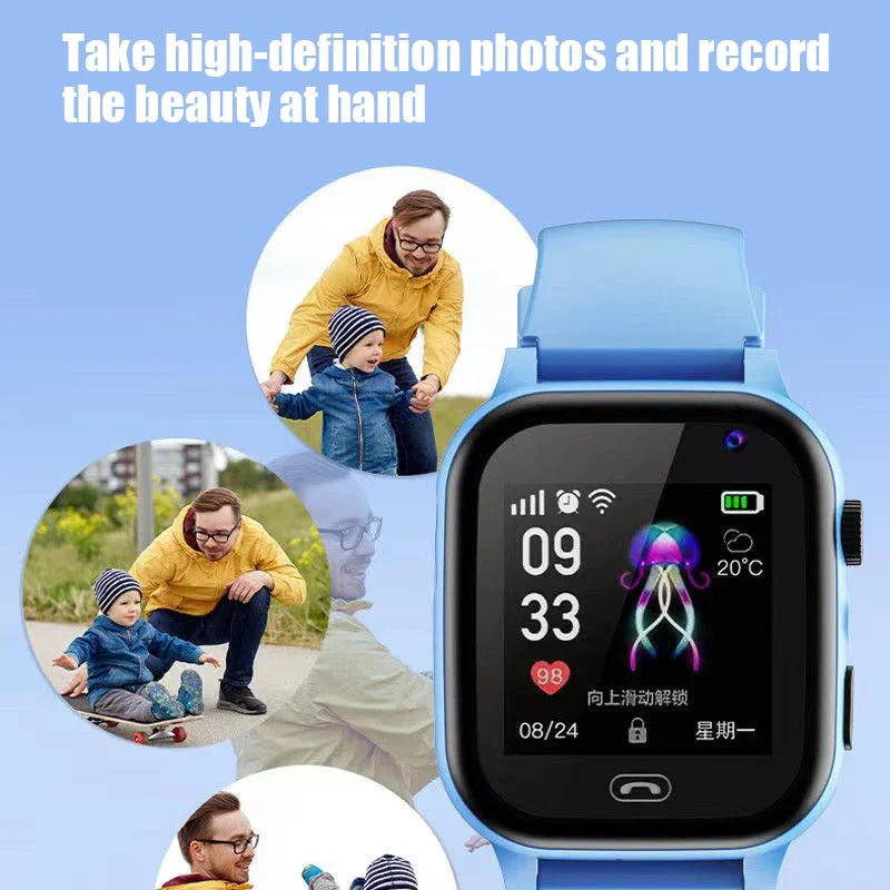 4G Kids Smartwatch Wifi SOS GPS Location Video Call Analogue Card Waterproof Watch Camera Boys Girls Upgrade New Watch New 2024