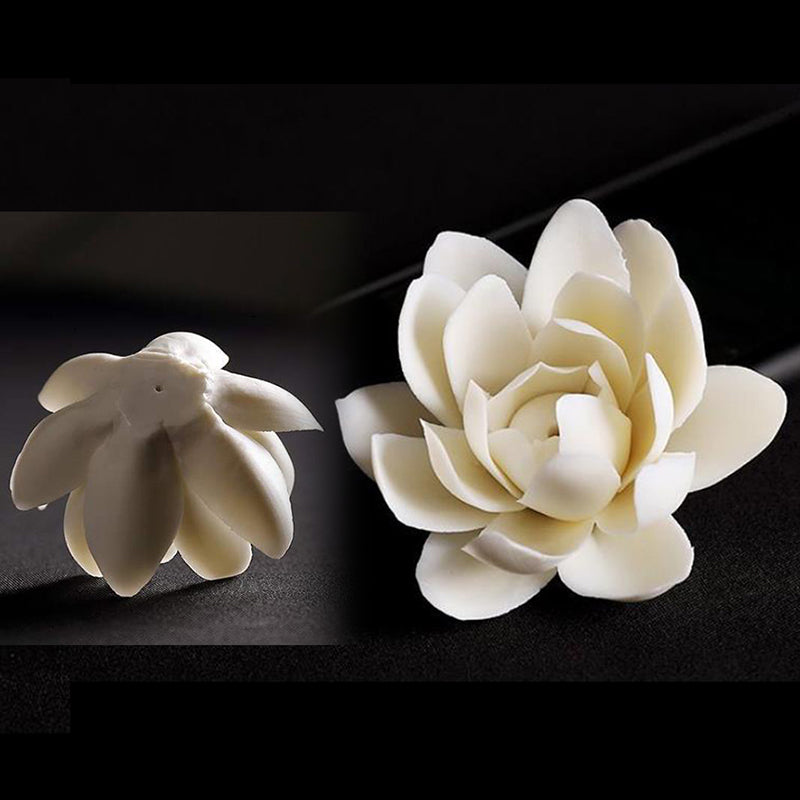 New 1PC Ceramic White Lotus Incense Burner Sandal Wood Incense Burner Ornaments Home Incense Stick Holder Aromatherapy